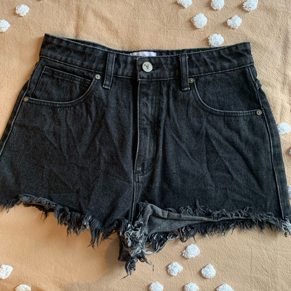 Abrand black denim shorts
